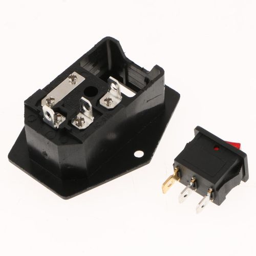3 Pin IEC320 C14 Inlet Module Plug Fuse Switch Male Power