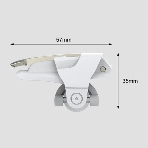 2Pcs Mini Phone Gaming Triggers Metal Physical Button-White