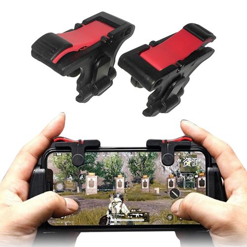 1 Pair D9 Plastic Mobile Phone Holder Gaming Triggers-Black