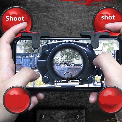 1 Pair D9 Plastic Mobile Phone Holder Gaming Triggers-Black