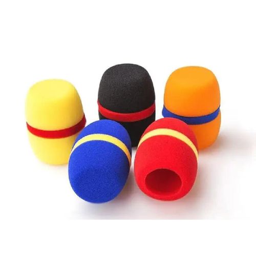 5 Pieces Dancepandas Microphone Cover Foam 5 Pieces Colourful Foam Mic Windscreen Microphone Windscreen for Recording Podcasting