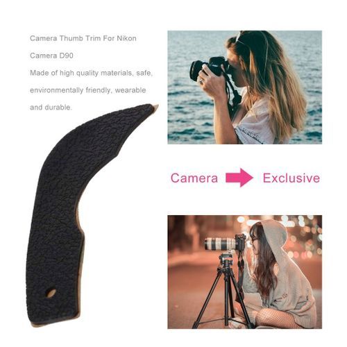 Portable Practical Back Thumb Grip Rubber Cover Part For Nikon D90 DSLR+Tape-Black