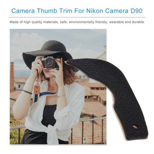 Portable Practical Back Thumb Grip Rubber Cover Part For Nikon D90 DSLR+Tape-Black