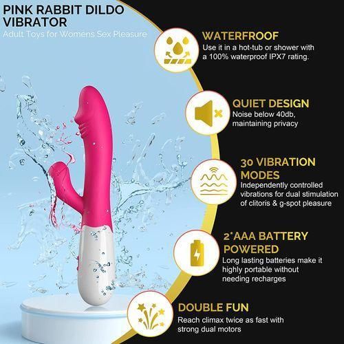 Kheper Games G Spot Rabbit Vibrator For Women 8 Vibration Modes Dual Speed.