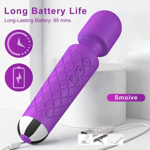 Lulu Wand Vibrator  Relaxation  Massager - Made Of Body-Safe Silicone, Fully Waterproof, USB Rechargeable - Handheld Massager With 10 Vibration Settings, TealSex Wand Vibrator For Women Wand Personal Messager