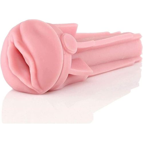 Pocket Pussy Flesh Light Male Masturbators- Black Realistic Textured Pocket Vagina.