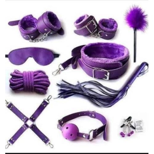 BDSM Sex Bondage Kits,12 Pcs Accessories Kits for Adult Sex Game,Restraint Sex Toys Cuffs Flogger Blindfold for SM Games Under Bed,Women Orgasm Fetish Kits