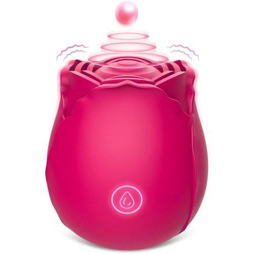Rose Toys Clitoral Vibrator For Women, Vlatne Sex Stimulator With 9 Mind-Blowing Tapping Modes, Nipple Teasing Clitoris Masturbating Things For Sexual Pleasure, Vibrating Adult Sex Toy - Red.