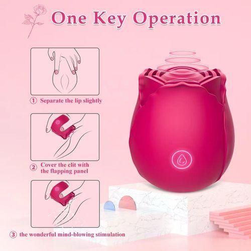 Rose Toys Clitoral Vibrator For Women, Vlatne Sex Stimulator With 9 Mind-Blowing Tapping Modes, Nipple Teasing Clitoris Masturbating Things For Sexual Pleasure, Vibrating Adult Sex Toy - Red.