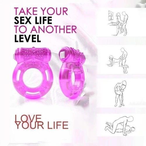Cock Ring Vibrator Vibrating Rings Clitoral Stimulator Penis Erect Erection - Pink