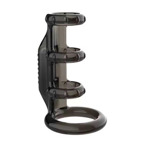 Erotic Bdsm Penis Ring Vibrator For Men Cock Delay Ejaculation - Black