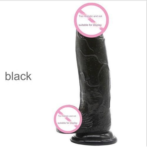 Soft Silicone Crystal Realistic Dildo For Women's Extra Pleasure - Black