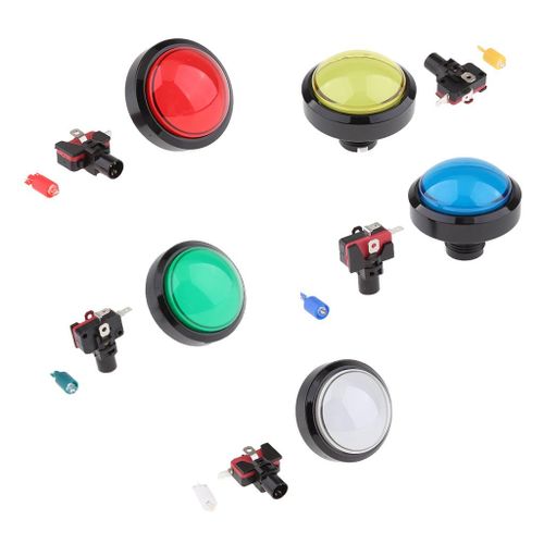 60mm Round Push Button Momentary Switch 12V For Arcade Red
