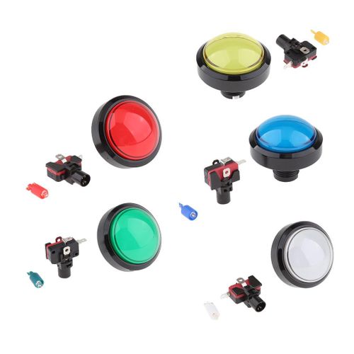 60mm Round Push Button Momentary Switch 12V For Arcade Red