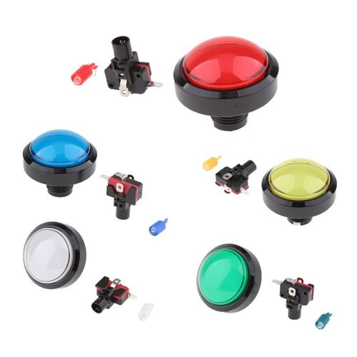60mm Round Push Button Momentary Switch 12V For Arcade Red