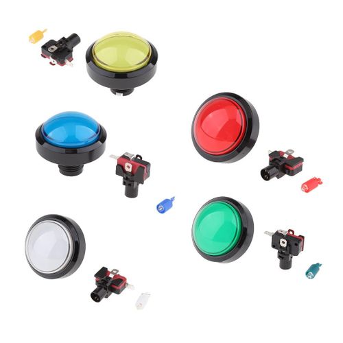 60mm Round Push Button Momentary Switch 12V For Arcade Red