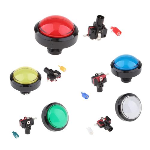 60mm Round Push Button Momentary Switch 12V For Arcade Red