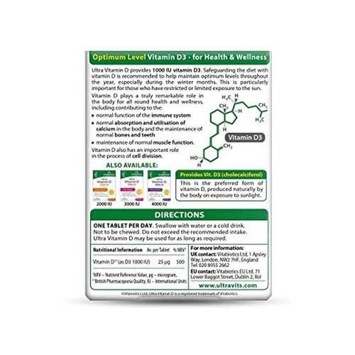 Vitabiotics Ultra Vitamin D 1000IU Optimum Level 96 Tablets