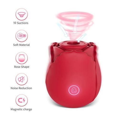 USB Rose Vagina Clitoris Sucker Niple Stimulator Red