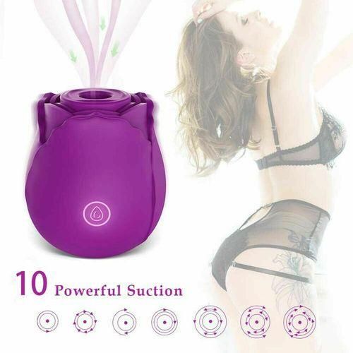 USB Rose Vagina Clitoris Sucker Niple Stimulator Purple