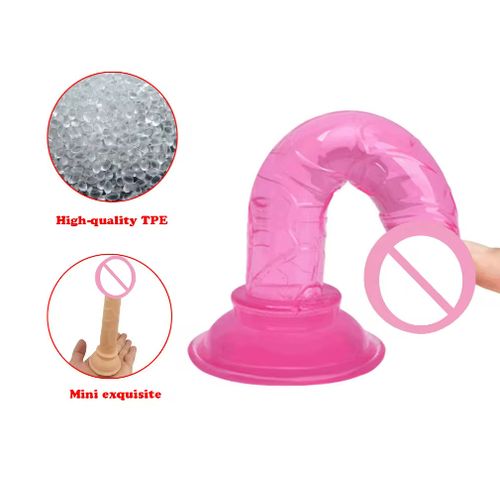 Mini Realistic Prostate Dildo For Women Penis Anal Plug Massage Clitorial - Pink