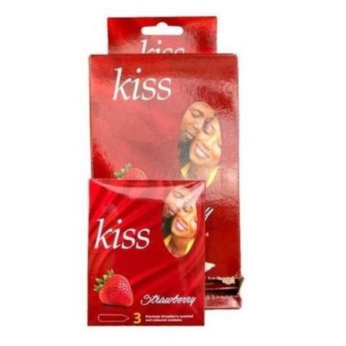 Kiss Strawberry Condoms 24 Pieces In A Box