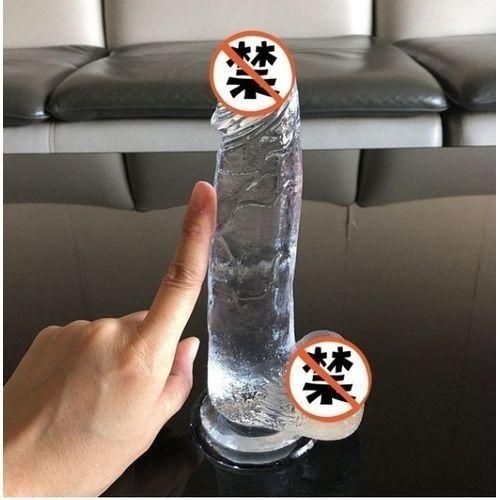 Soft Silicone Crystal Realistic Dildo For Women -Transparent/Colorless