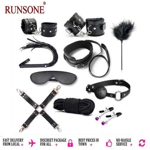 Khufuzi 10pcs Pack Bondage Restraints BDSM Adult Sex Toy Fetish Set Role Play Bed Game