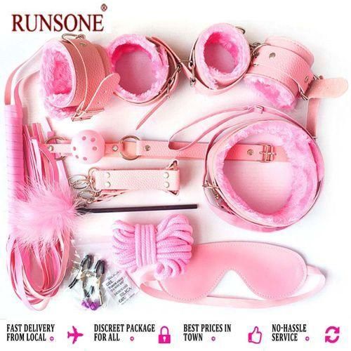 Khufuzi 10pcs Pack Bondage Restraints BDSM Adult Sex Toy Fetish Set Role Play Bed Game