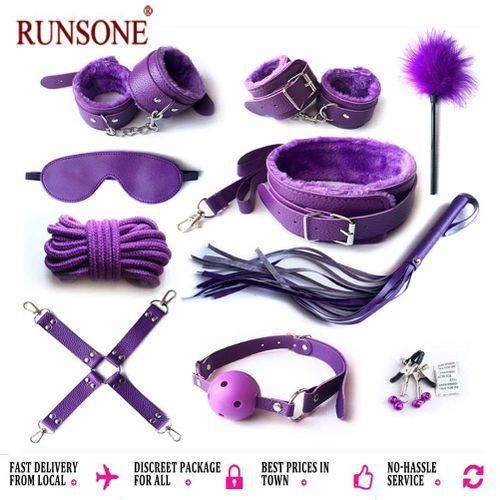Khufuzi 10pcs Pack Bondage Restraints BDSM Adult Sex Toy Fetish Set Role Play Bed Game