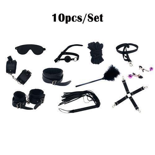 Khufuzi 10pcs Pack Bondage Restraints BDSM Adult Sex Toy Fetish Set Role Play Bed Game