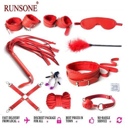 Khufuzi 10pcs Pack Bondage Restraints BDSM Adult Sex Toy Fetish Set Role Play Bed Game