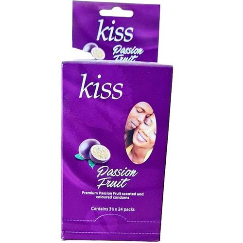 Dkt Kiss Passion Fruit Scented & Lubricated Passion Fruit Condoms (3's x 24packs) - 72pcs
