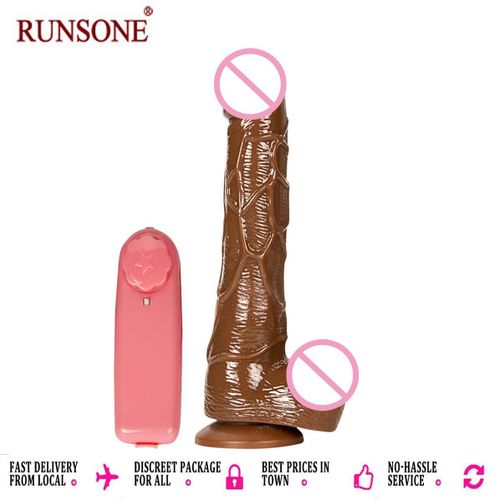 Khufuzi Powerful Vibrating Real Dildo Veined Cock Vibrator Wire Control Adult Sex Toy