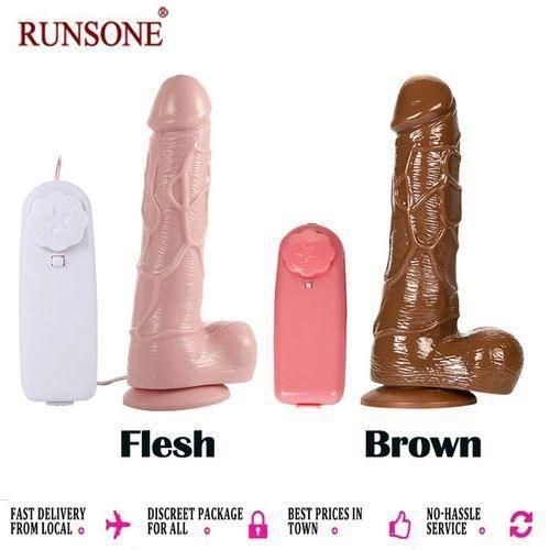 Khufuzi Powerful Vibrating Real Dildo Veined Cock Vibrator Wire Control Adult Sex Toy