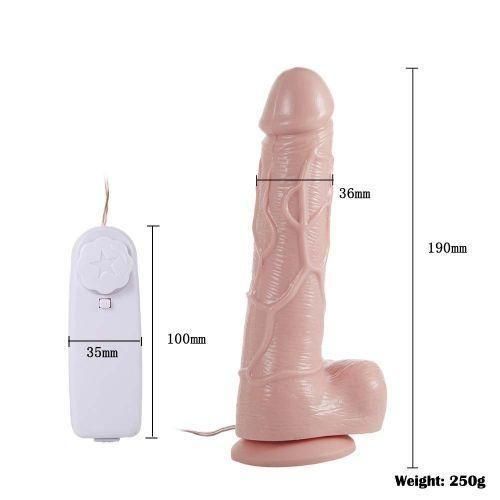 Khufuzi Powerful Vibrating Real Dildo Veined Cock Vibrator Wire Control Adult Sex Toy