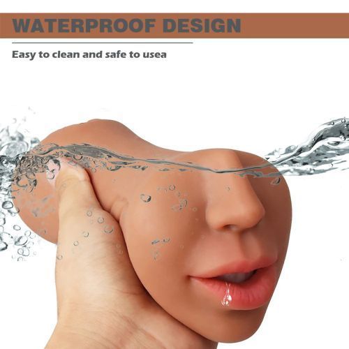 SEXTOYS 3 In 1 Silicone Doll Female Vagina Anus Realistic Doll Male Masturbation Cup - Brown