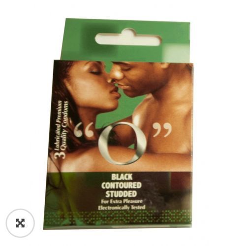 Condom O Condoms Black Contoured Lubricated 3pcs In A Packet