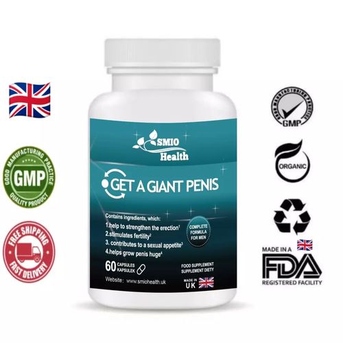 SMIO HEALTH Original Giant A Penis Organic peniis enlargentt Stamina With Horny Goat Weed Pills Shilajit Maca More 60 Pills