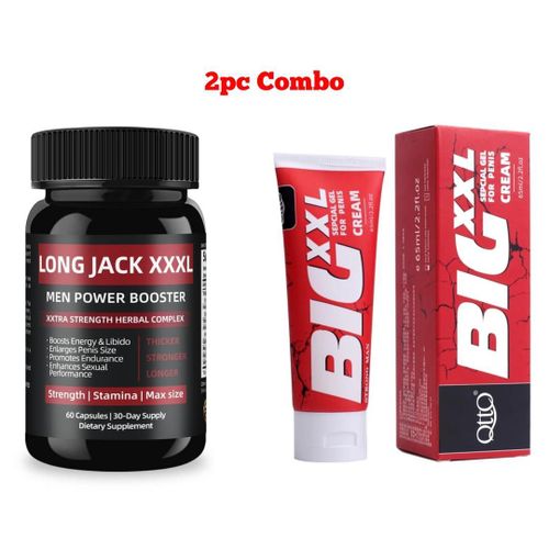Enhancement Long Jack XXXL Men's Suprement 30Capsules & XXL Cream 75mls
