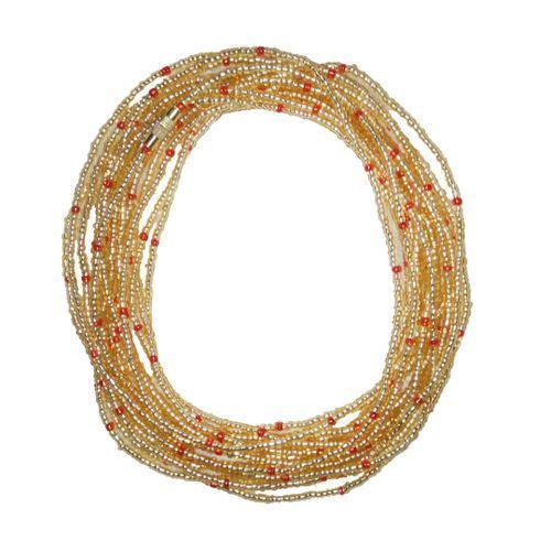Glass Waist Beads - Gold, Red