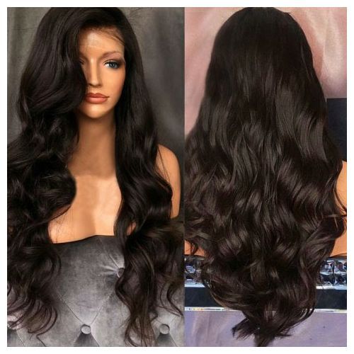 Human Hair ear to ear Lace Wig- 20 Inches - Black