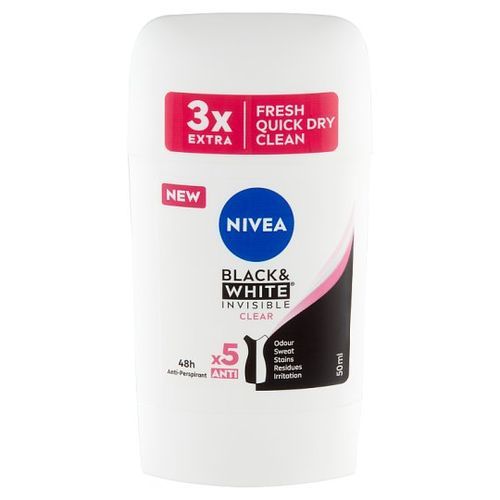 NIVEA Black & White Invisible Clear Anti-Perspirant 50ml