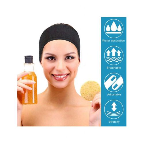 1 Piece Women's Adjustable Elastic Shower And Face Headband, Non-Slip Headscarf , Foldable And Elastic, Suitable For Use During Makeup, Bathing, Yoga, Beauty, Sports And Running.
