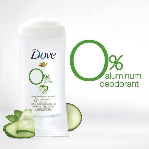 Dove 0% Aluminum Deodorant Stick Cucumber And Green Tea - 2.6 Oz