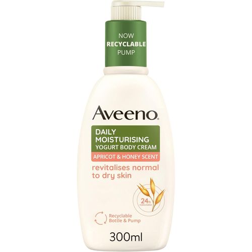Aveeno Daily Moisturising Yogurt Body Cream Apricot & Honey Scent For Normal To Dry Skin 300ml