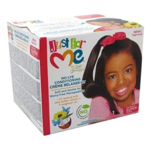Just For Me No-Lye Conditioning Creme Relaxer Kit Super 8Oz