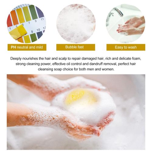 Ginger Hair Shampoo Bar Anti Dandruff Soap Bar for Itchy Scalp Dry Hair Growth, Sulfate Free