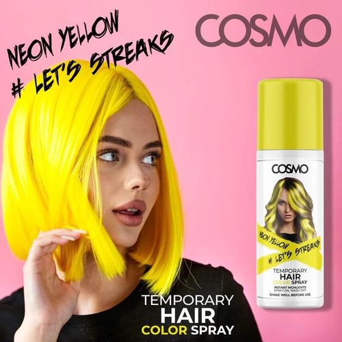 Cosmo Neon Yellow Temporary Colour Hair Spray-100Ml