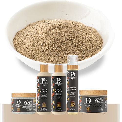 Design Essentials African Chebe Hair Growth Set With Conditioner Mousse Shampoo Cream And Masque-White